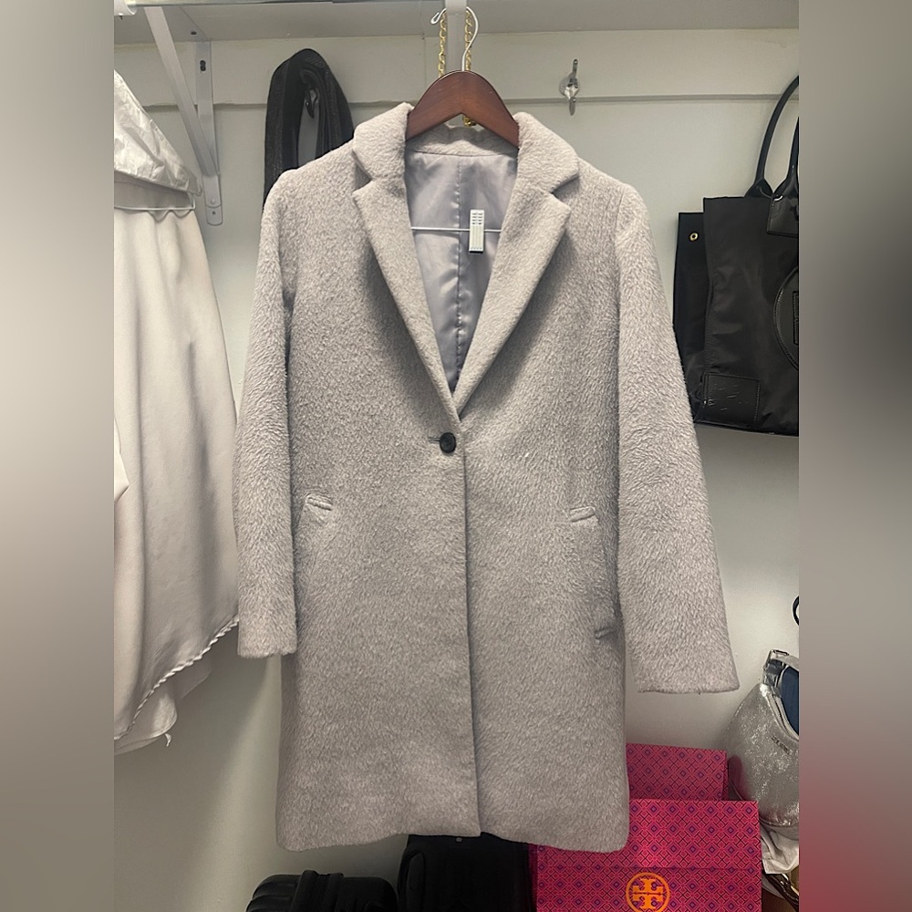 Grey fur coat for women